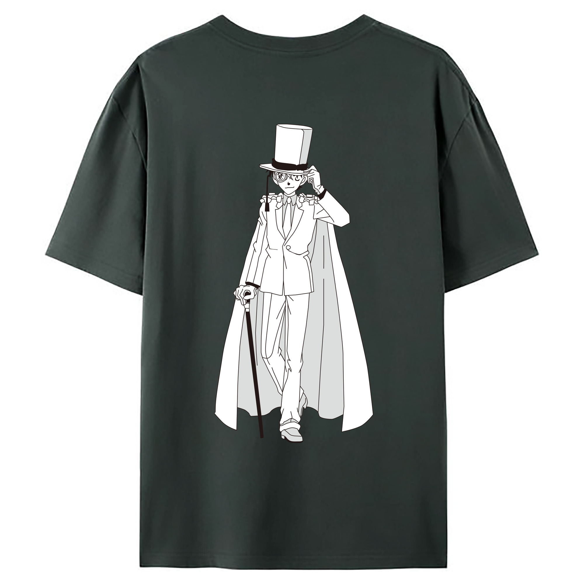 （画像用） 名探偵コナン くろば かいと Detective Conan Kuroba Kaito 綿100％ メンズ半袖Tシャツ（バックプリント） 通気性